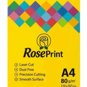 کاغذ A4 رز پرینت درجه‌یک زرد